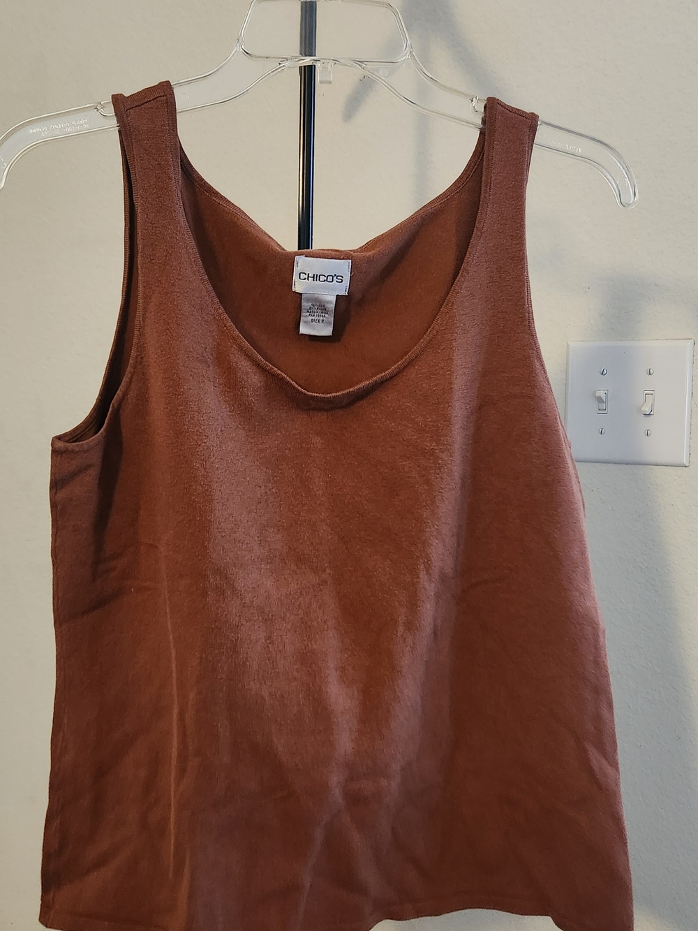Chico's Scoop Neck Tank Top in Rust Brown